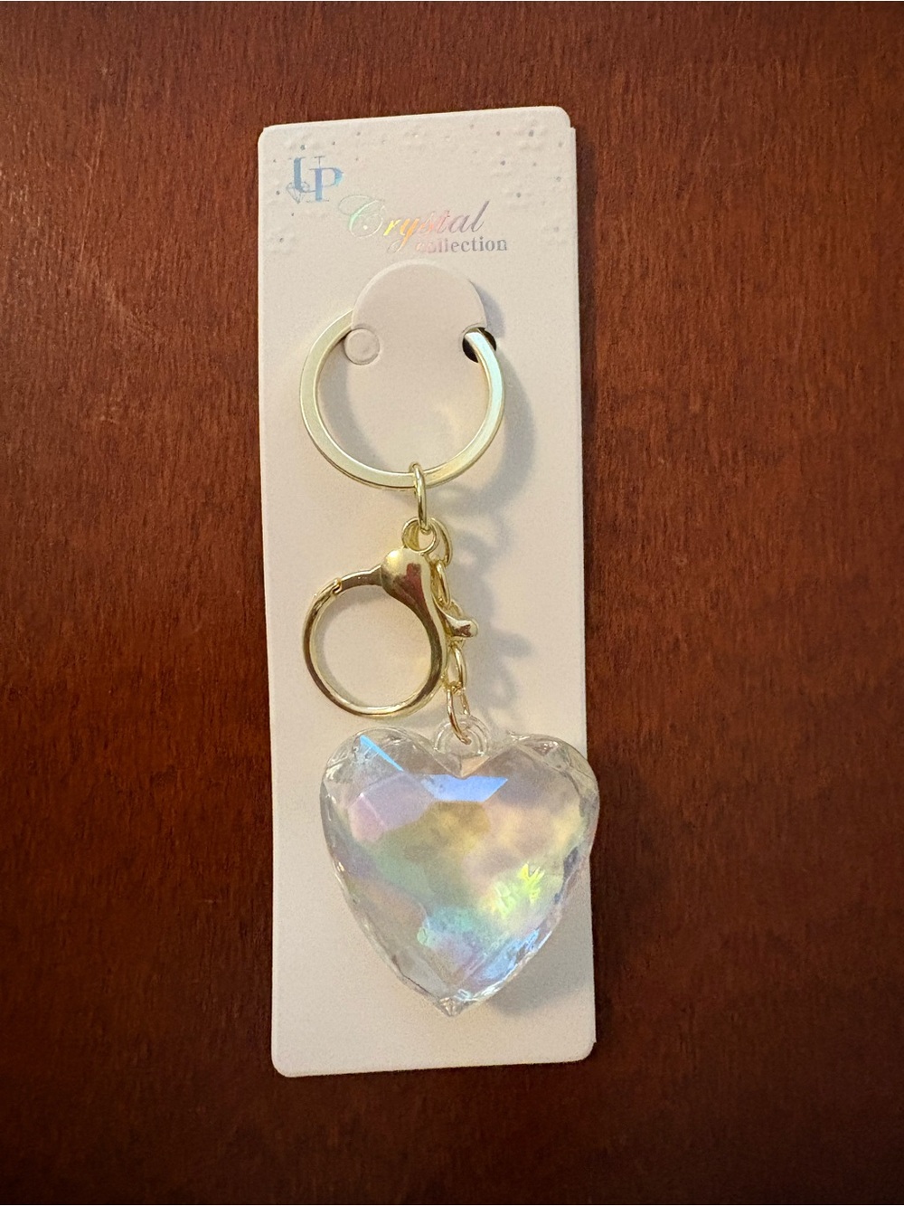 Iridescent Heart Keychain Charm NWT